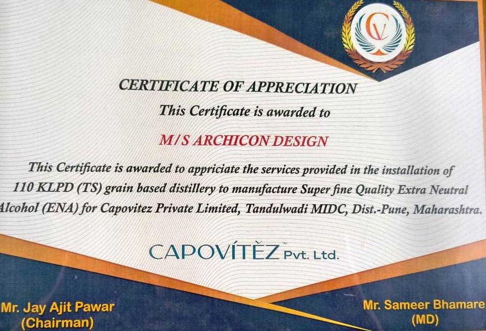 Capovitez Certificate