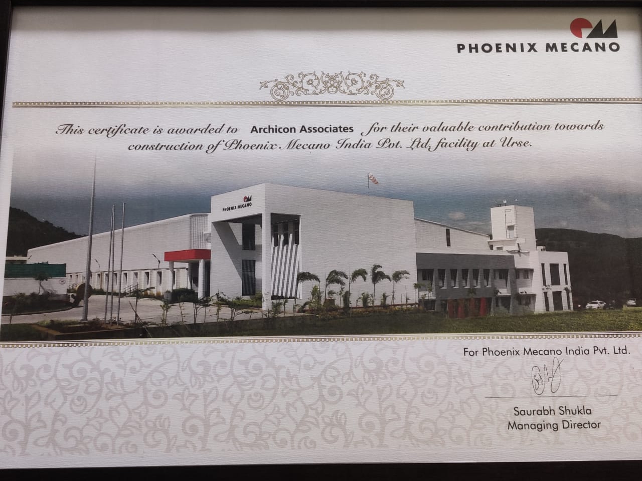 Phoenix Mecano Certificate
